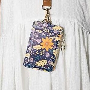 NWOT Floral Card Wallet with Zipper Coin Pouch